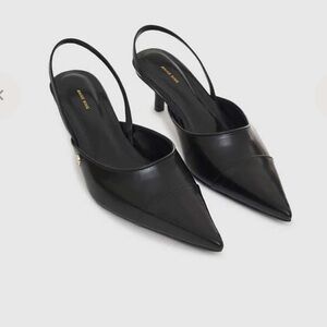 Anine Bing Elegant Black Slingback Heels